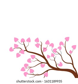 pink leaf tree with white background, vector illustration
