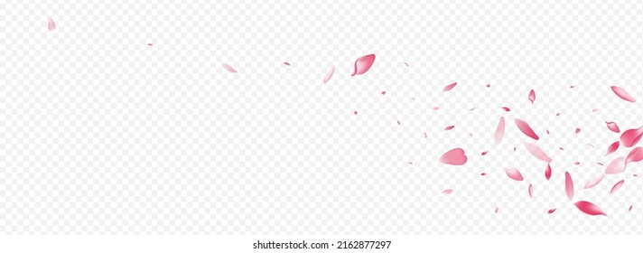 Pink Leaf Vector Panoramic Transparent Background. Heart Fly Card. Tree Mother Poster. Peach Fresh Texture. Red Sakura Marriage Template. - Shutterstock ID 2162877297