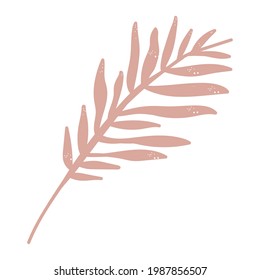 pink leafs branch abstract print
