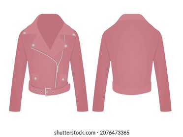 Pink  leather jacket. vector illustration 