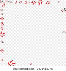 Pink Leaves Background Transparent Vector. Leaf Art Texture. Burgundy Berries. Green Foliage Landscape. Wallpaper Card.