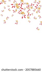 Pink Leaves Background White Vector. Herb Decoration Texture. Yellow Leaf Wood. Dry Set. Foliage Sale.