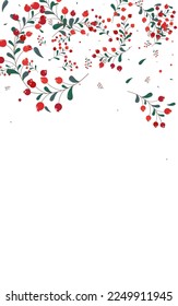 Pink Leaves Background White Vector. Foliage November Set. Green Leaf Isolated. Backdrop Card. Herb Art.