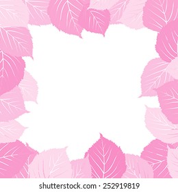 Pink leaves frame