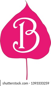 pink leaves with the letter B