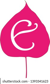 pink leaves with the letter E