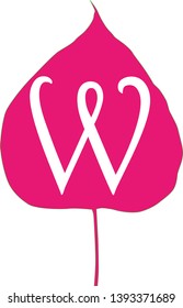 pink leaves with the letter W