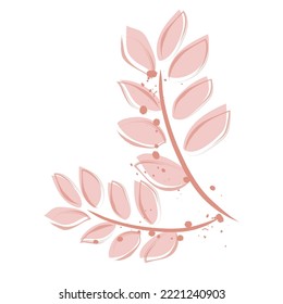 Hojas rosas con pintura de salpicadura