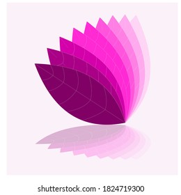 pink leaves vector logo icon