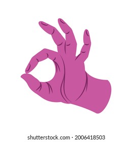 pink left hand ok isolated icon