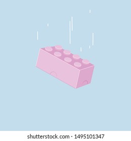 Pink Lego Block Falling Down