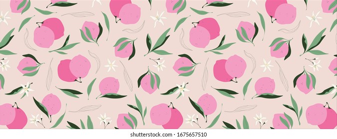 Pink lemon pattern 