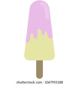 Pink Lemonade Ice Cream Popsicle Illustration