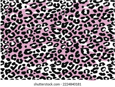 dibujo de mano de diseño de leopardo rosa