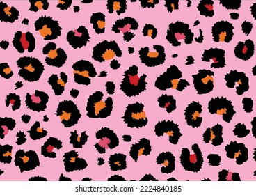 dibujo de mano de diseño de leopardo rosa