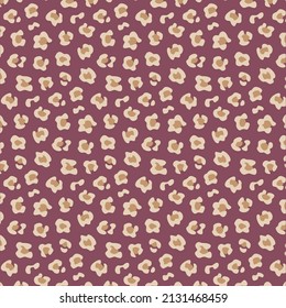 Pink leopard floral popcorn seamless pattern