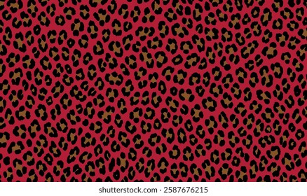 Pink leopard fur, animal skin texture background. Leopard skin pattern, animal fur seamless design. Leopard skin pattern, wild animal leather seamless design. Vector illustration.