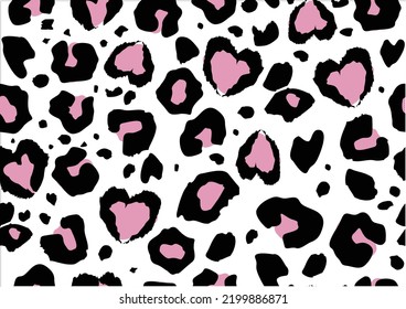 pink leopard hand drawn design vector  seamless repeating