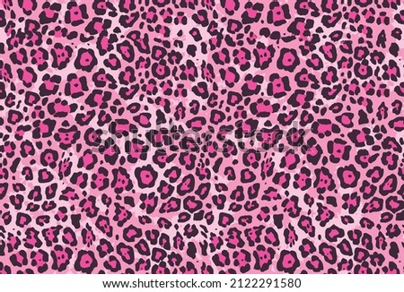 Pink Leopard or jaguar print seamless vector pattern with editable pattern, textured fashion print, abstract pink background for fabric, textile wild animal with pink camouflage