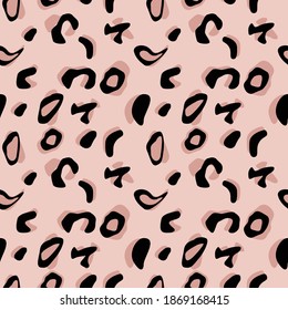 pink leopard pattern animal wildlife polka line black and white tee illustration art vector