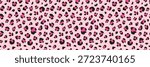 Pink leopard pattern with cheetah spots creates seamless animal print background. Cute safari texture for modern fashion design with abstract jungle inspired leopard motifs.