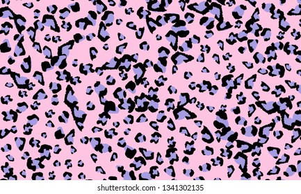 Pink leopard print design. Animal skin pattern. Vector illustration.