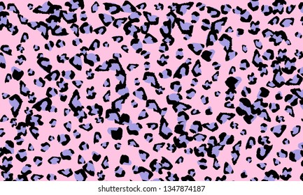 Pink leopard print design. Animal skin pattern. Vector illustration.