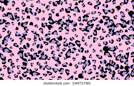 Pink leopard print design. Animal skin pattern. Vector illustration.