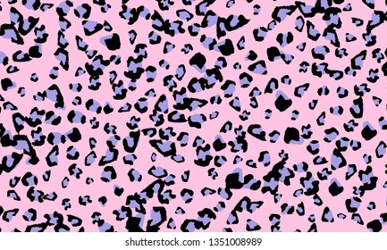Pink leopard print design. Animal skin pattern. Vector illustration.
