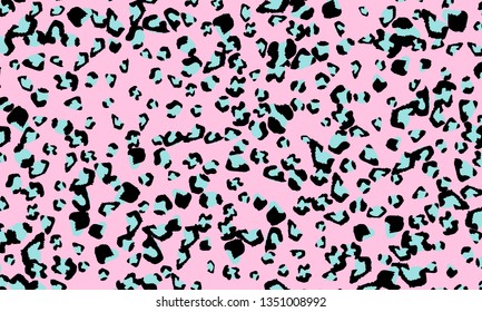 Pink leopard print design. Animal skin pattern. Vector illustration.