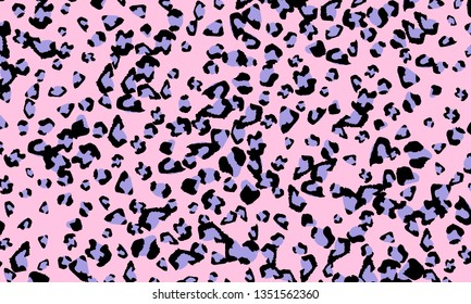 Pink leopard print design. Animal skin pattern. Vector illustration.