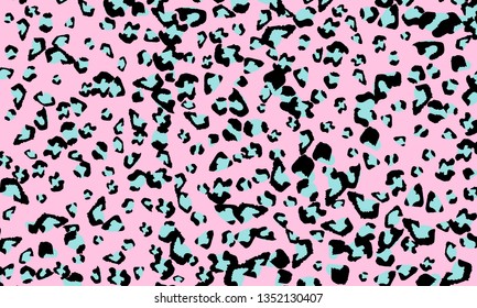 Pink leopard print design. Animal skin pattern. Vector illustration.