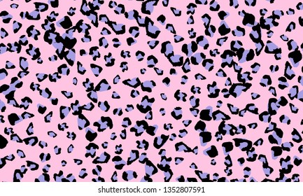 Pink leopard print design. Animal skin pattern. Vector illustration.