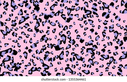Pink leopard print design. Animal skin pattern. Vector illustration.