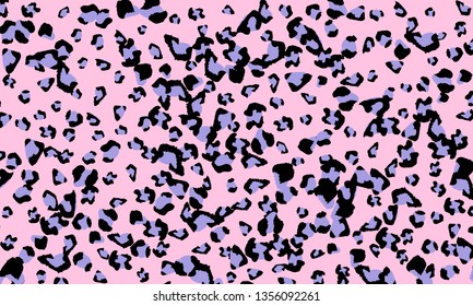 Pink leopard print design. Animal skin pattern. Vector illustration.
