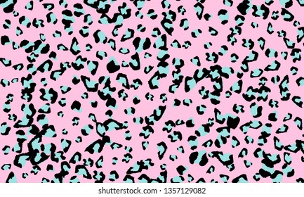 Pink leopard print design. Animal skin pattern. Vector illustration.