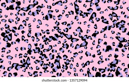 Pink leopard print design. Animal skin pattern. Vector illustration.