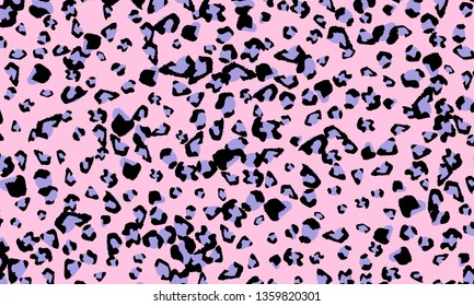 Pink leopard print design. Animal skin pattern. Vector illustration.