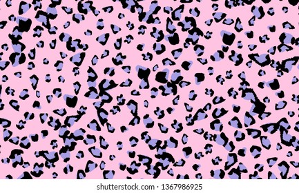 Pink leopard print design. Animal skin pattern. Vector illustration.