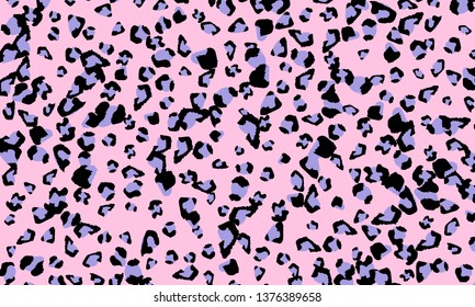 Pink leopard print design. Animal skin pattern. Vector illustration.