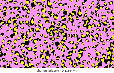 Pink leopard print design. Animal skin pattern. Vector illustration.