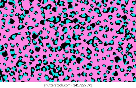 Pink leopard print design. Animal skin pattern. Vector illustration.