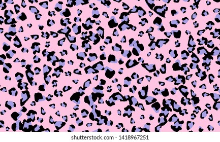 Pink leopard print design. Animal skin pattern. Vector illustration.