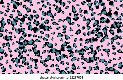 Pink leopard print design. Animal skin pattern. Vector illustration.