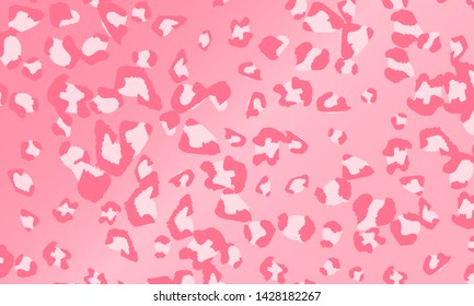 Pink leopard print design. Animal skin pattern. Vector illustration.