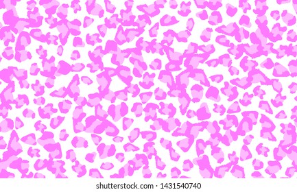 Pink leopard print design. Animal skin pattern. Vector illustration.