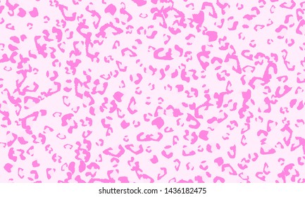 Pink leopard print design. Animal skin pattern. Vector illustration.