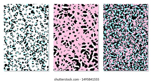 Pink leopard print design. Animal skin pattern. Vector illustration.