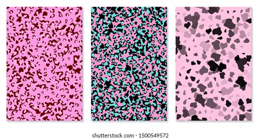 Pink leopard print design. Animal skin pattern. Vector illustration.