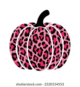 Pink leopard print pumpkin illustration